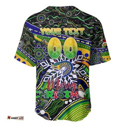 Merry Christmas Eels Baseball Jersey Shirt Aboriginal Santa Rugby Mascot Parramatta