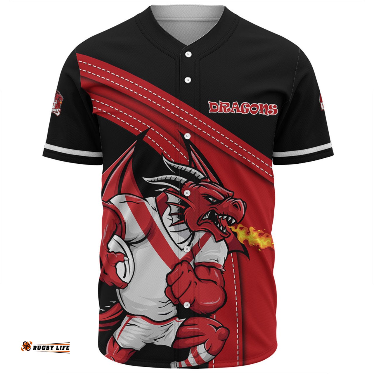 St. George Illawarra Dragons Baseball Shirt Custom Team Of Us Die Hard Fan Supporters