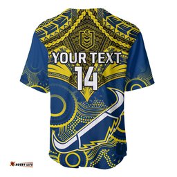 Personalised Cowboys Rugby Baseball Jersey Shirt Aboriginal Mix Polynesian Pattern