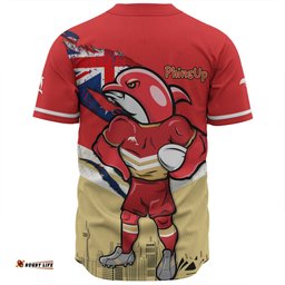 Redcliffe Dolphins Baseball Shirt Custom For Die Hard Fan Australia Flag Scratch Style