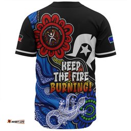 Australia Baseball Shirt Naidoc Week 2024 Indigenous Keep The Fire Burning Aboriginal Dot Art Painting