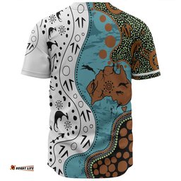 Australia Aboriginal Custom Baseball Shirt - Aussie Indigenous Hunting Season With Kangaroo Dot Art Baseball Shirt