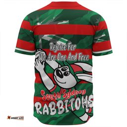 South Sydney Rabbitohs Baseball Shirt - Happy Australia Day We Are One And Free