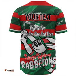 South Sydney Rabbitohs Baseball Shirt - Happy Australia Day We Are One And Free