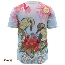 Australia Kookaburra Baseball Shirt - Couple Kookaburra With Eucalyptus Flower Art Baseball Shirt
