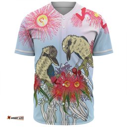 Australia Kookaburra Baseball Shirt - Couple Kookaburra With Eucalyptus Flower Art Baseball Shirt