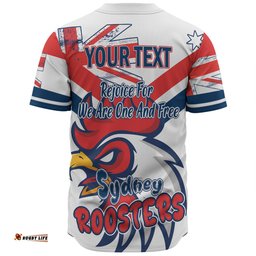Sydney Roosters Baseball Shirt - Happy Australia Day We Are One And Free V2