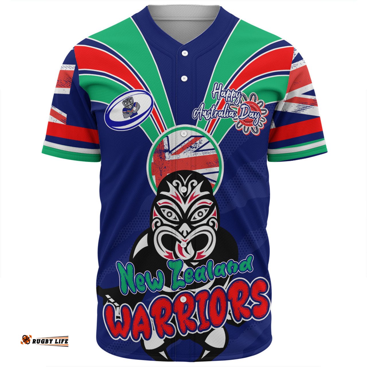 New Zealand Warriors Baseball Shirt - Happy Australia Day We Are One And Free