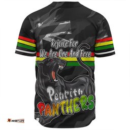 Penrith Panthers Baseball Shirt - Happy Australia Day We Are One And Free