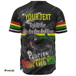 Penrith Panthers Baseball Shirt - Happy Australia Day We Are One And Free