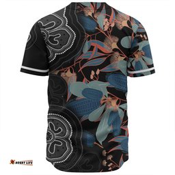 Australia Aboriginal Baseball Shirt - Australian Native Floral Seamless Pattern Baseball Shirt