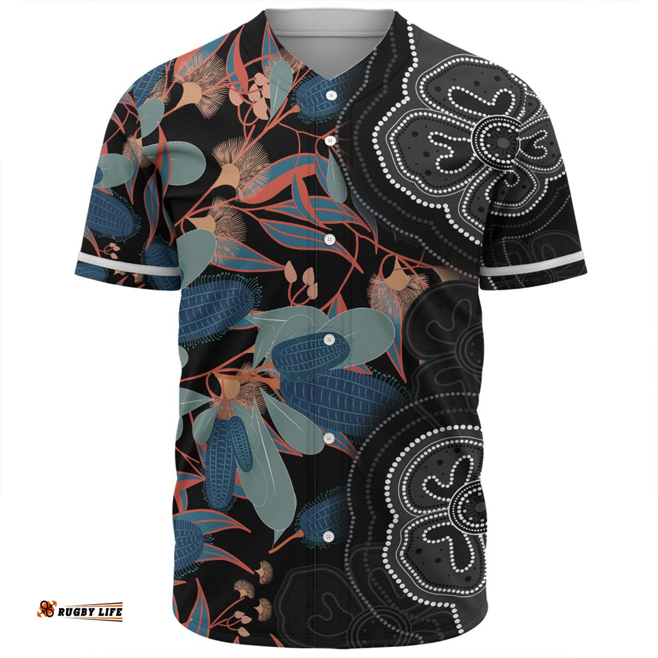 Australia Aboriginal Baseball Shirt - Australian Native Floral Seamless Pattern Baseball Shirt