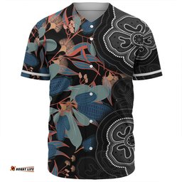 Australia Aboriginal Baseball Shirt - Australian Native Floral Seamless Pattern Baseball Shirt