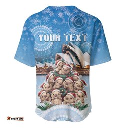 Personalised Australia Yulefest Baseball Jersey Shirt Cute Wombat Sydney Opera House