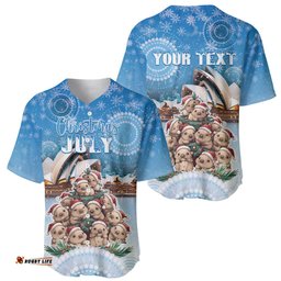 Personalised Australia Yulefest Baseball Jersey Shirt Cute Wombat Sydney Opera House