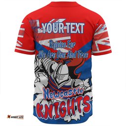 Newcastle Knights Baseball Shirt - Happy Australia Day We Are One And Free