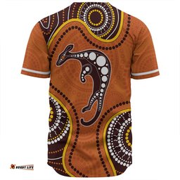 Australia Baseball Shirt Aboriginal Art With Kangaroo