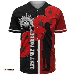 Australia Anzac Day Baseball Shirt - Lest We Forget Remebrance Day (Black) Baseball Shirt