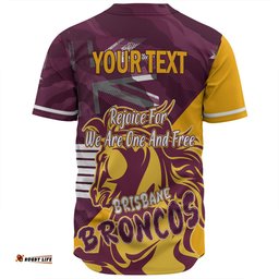 Brisbane Broncos Baseball Shirt - Happy Australia Day We Are One And Free V2