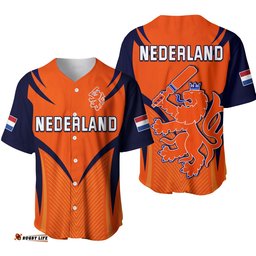 Netherlands Cricket Baseball Jersey Shirt T20 World Cup Nederland Lion Ver.01