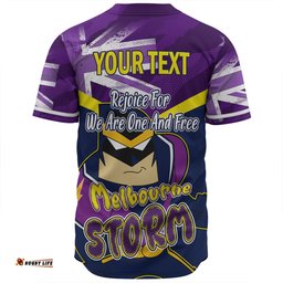 Melbourne Storm Baseball Shirt - Happy Australia Day We Are One And Free