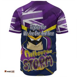 Melbourne Storm Baseball Shirt - Happy Australia Day We Are One And Free