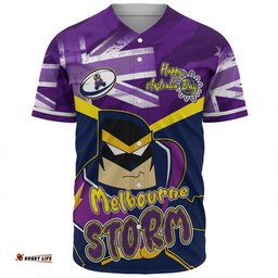 Melbourne Storm Baseball Shirt - Happy Australia Day We Are One And Free