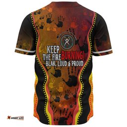 Australia Baseball Shirt Naidoc Hand Rock Art Indigenous Golden Style
