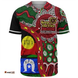 Australia Baseball Shirt Naidoc Week Indigenous Culture Inspired Dot Art Painting With Hunting