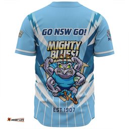 New South Wales Blues Baseball Shirt Custom State Of Origin 2024 Passionate Fan Born To Win Ver 2