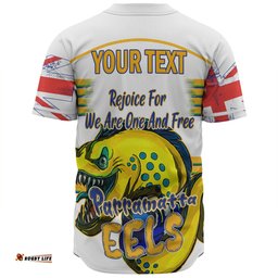 Parramatta Eels Baseball Shirt - Happy Australia Day We Are One And Free V2