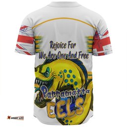 Parramatta Eels Baseball Shirt - Happy Australia Day We Are One And Free V2