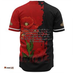 Australia Anzac Day Custom Baseball Shirt - Australian And New Zealand Warriorsers In Flanders Fields Poppy Flowers Baseball Shirt