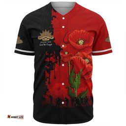 Australia Anzac Day Custom Baseball Shirt - Australian And New Zealand Warriorsers In Flanders Fields Poppy Flowers Baseball Shirt