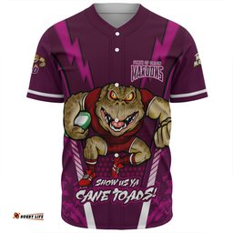 Queensland Maroons Baseball Shirt Custom State Of Origin 2024 Show Us Ya Cane Toads!