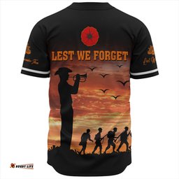 Australia Baseball Shirt Anzac Lest We Forget Sunset Soldiers Army