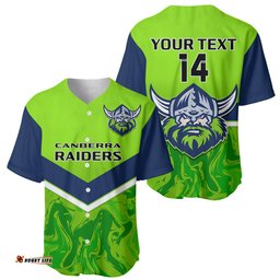 Personalised Raiders Rugby Baseball Jersey Shirt Canberra 1981 Sporty Style
