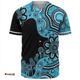 Australia Baseball Shirt Aboriginal Indigenous Dot Painting Blue
