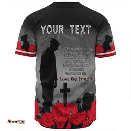 Australia Anzac Day Custom Baseball Shirt - Remembrance Day Soldier In A Red Poppies Field Baseball Shirt
