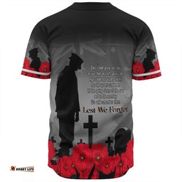 Australia Anzac Day Custom Baseball Shirt - Remembrance Day Soldier In A Red Poppies Field Baseball Shirt