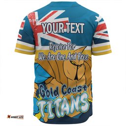 Gold Coast Titans Baseball Shirt - Happy Australia Day We Are One And Free