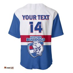Personalised Western Bulldogs Football Baseball Jersey Shirt Go Doggies Sporty Style