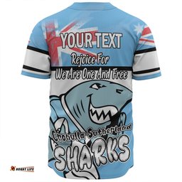 Cronulla-Sutherland Sharks Baseball Shirt - Happy Australia Day We Are One And Free