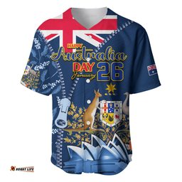 Personalised Happy Australia Day 26 January Baseball Jersey Shirt