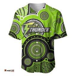Custom Text And Number Thunders BBL Baseball Jersey Shirt Aboriginal Patterns