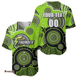 Custom Text And Number Thunders BBL Baseball Jersey Shirt Aboriginal Patterns