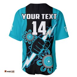Custom Text And Number Port Adelaide Football Baseball Jersey Shirt Power Thunder Hand Mix Aboriginal Dynamic