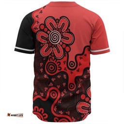 Australia Baseball Shirt Aboriginal Style Of Background Red (Turquoise,Purple)