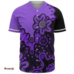 Australia Baseball Shirt Aboriginal Style Of Background Red (Turquoise,Purple)