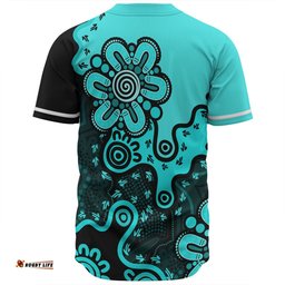 Australia Baseball Shirt Aboriginal Style Of Background Red (Turquoise,Purple)